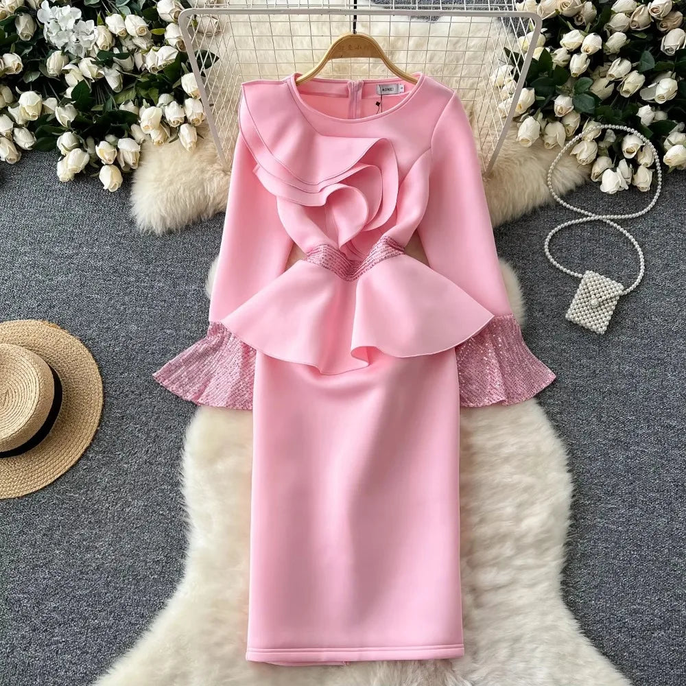 peplum dress material Crepe Fabric Dresses | Peplum