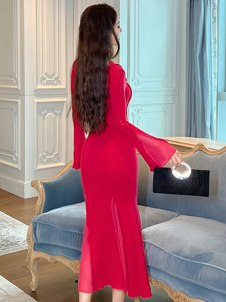 slim fit dress slacks Sparkly Tulle Red A-line Off Shoulder Prom Dresses MP761 main image 1