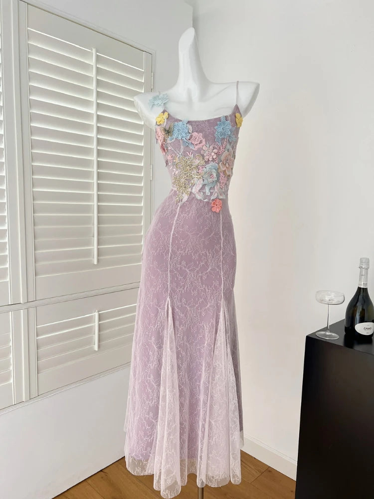 open lace back dress Verona Patchwork Midi Dress