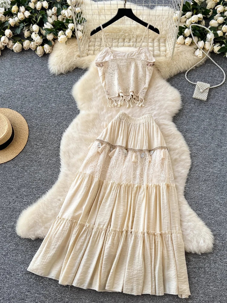 lace two piece maxi dress Ruched Lace Corset Two Piece Maxi Dress Ivory