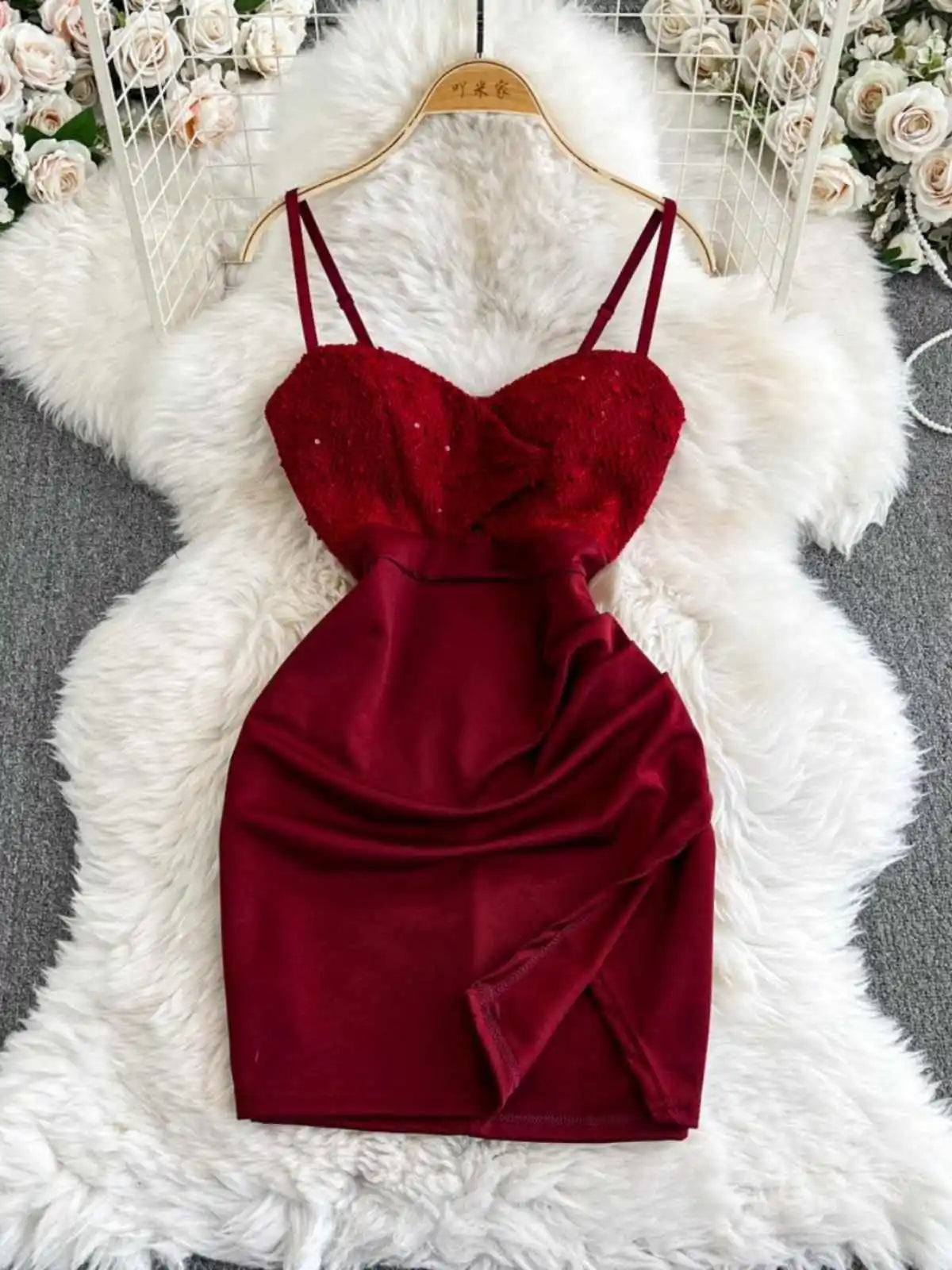 burgundy glitter bodycon dress Burgundy Sequin Bodycon Dress