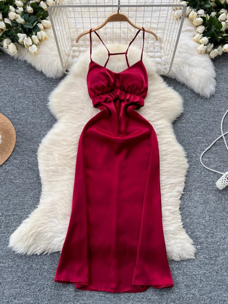 green dress night out R0508,simple dark green sleeveless v-neck short evening dresses spaghe –  shinydress