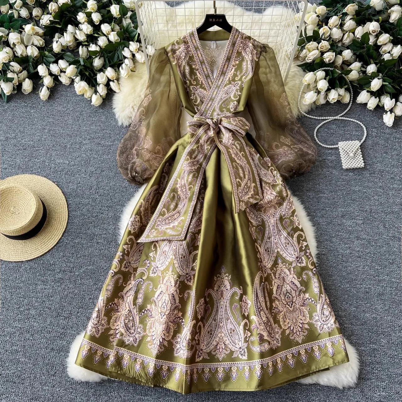open lace back dress Veronica Retro Paisley Dress main image 1