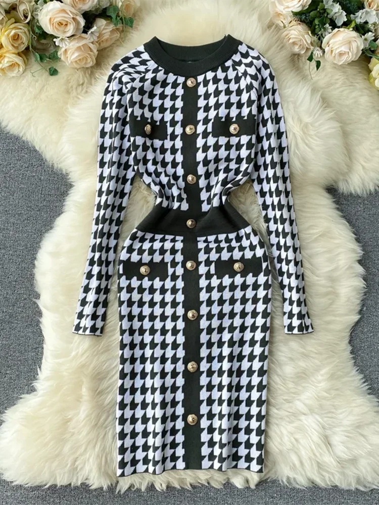 black and white pattern bodycon dress Black and White Bodycon Dress with Front Zip  Ali&Kol