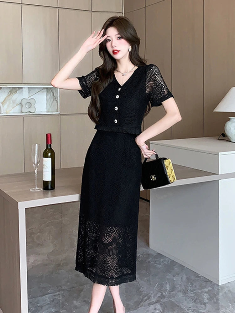 black short sleeve lace midi dress Buy Lipsy Black Short Sleeve Lace Underbust Midi Dress from Next USA