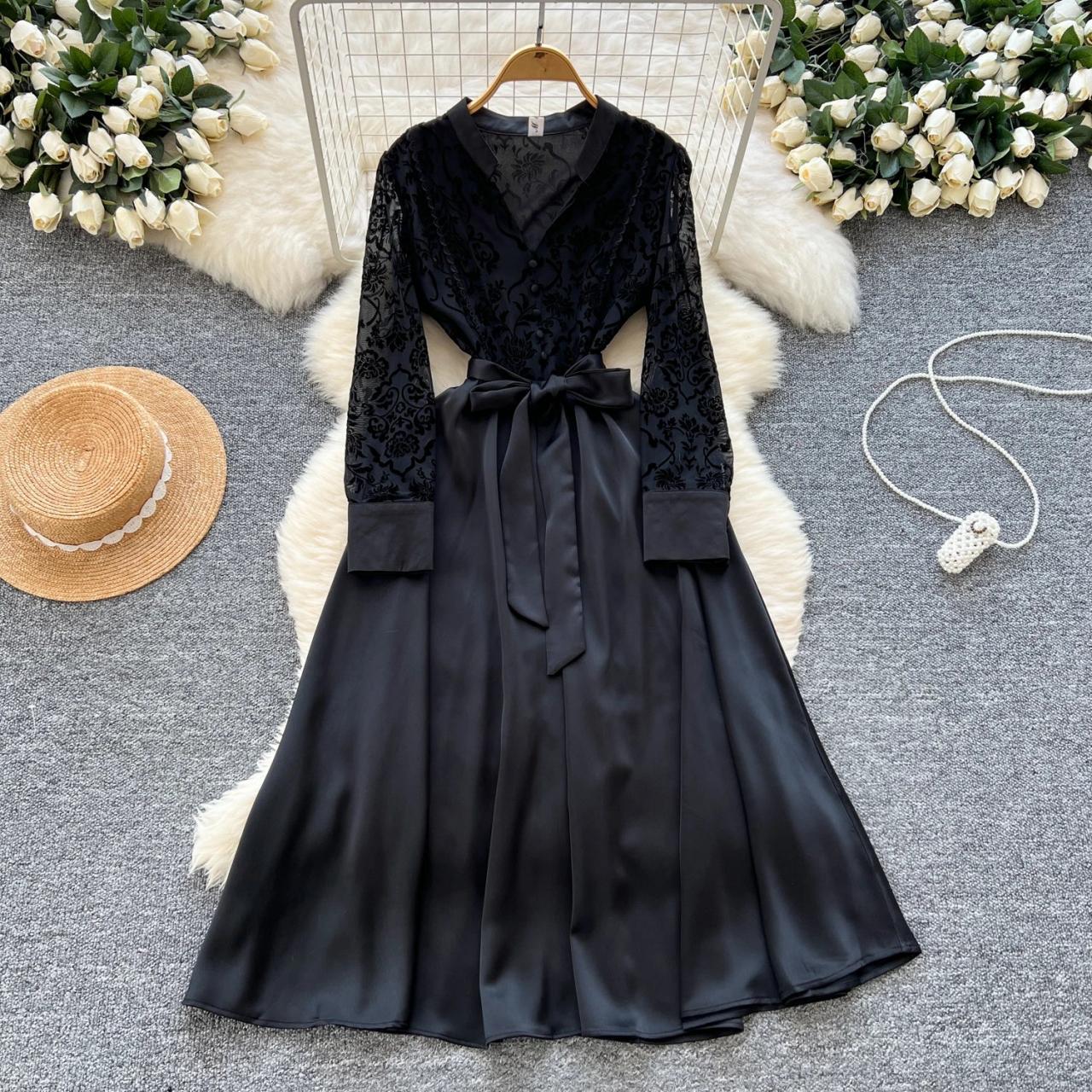 black embroidered wrap dress Women's Beautiful Embroidered Black Maxi Dress