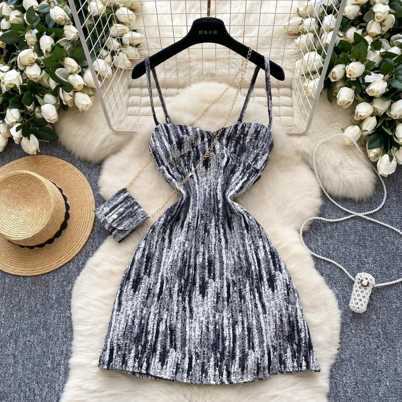 blue mini dress with white flowers In A Romance Mini Dress - Blue and White