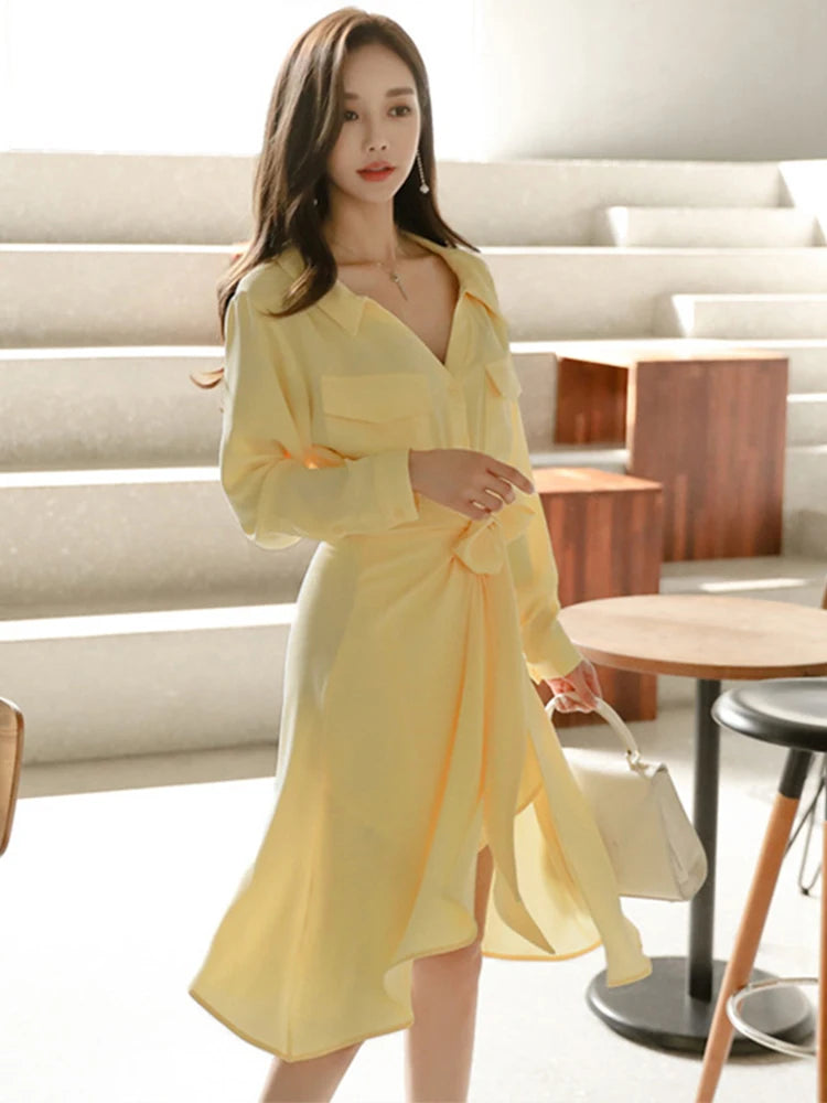 casual midi wrap dress Women'S Wrap Dress V Neck Short Sleeve Waist Tie Ruffle Split Midi Casual  Dress Gray Blue XL
