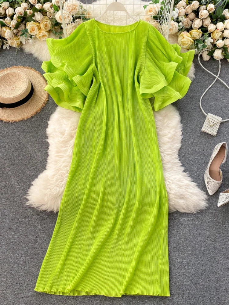 green emerald velvet dress Women Sleeveless Bubble Maxi Dress Drawstring Ruched Flowy A Line Long Dress  Y2k Elegant Strapless Midi Sundress(Green,S) at Amazon Women's Clothing  store