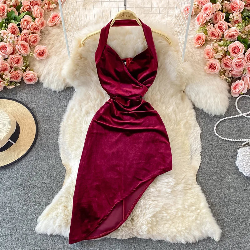 maroon asymmetrical dress Rodney Asymmetrical Maxi Dress in Burgundy