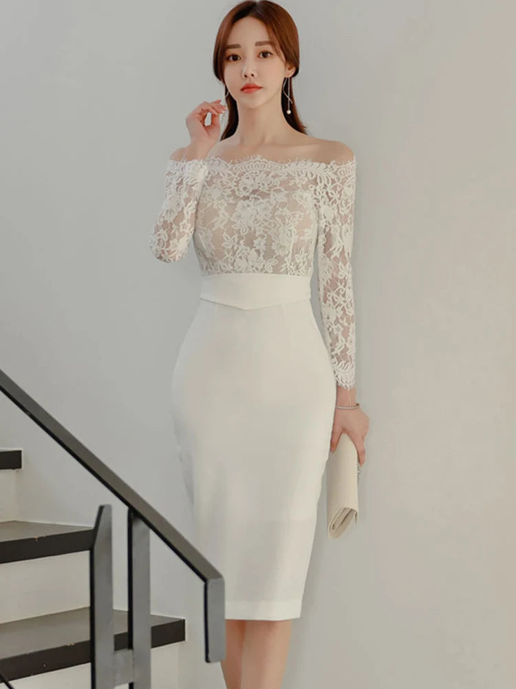 white lace sleeveless midi dress Off-White Richelieu V Neck Sleeveless Midi Dress