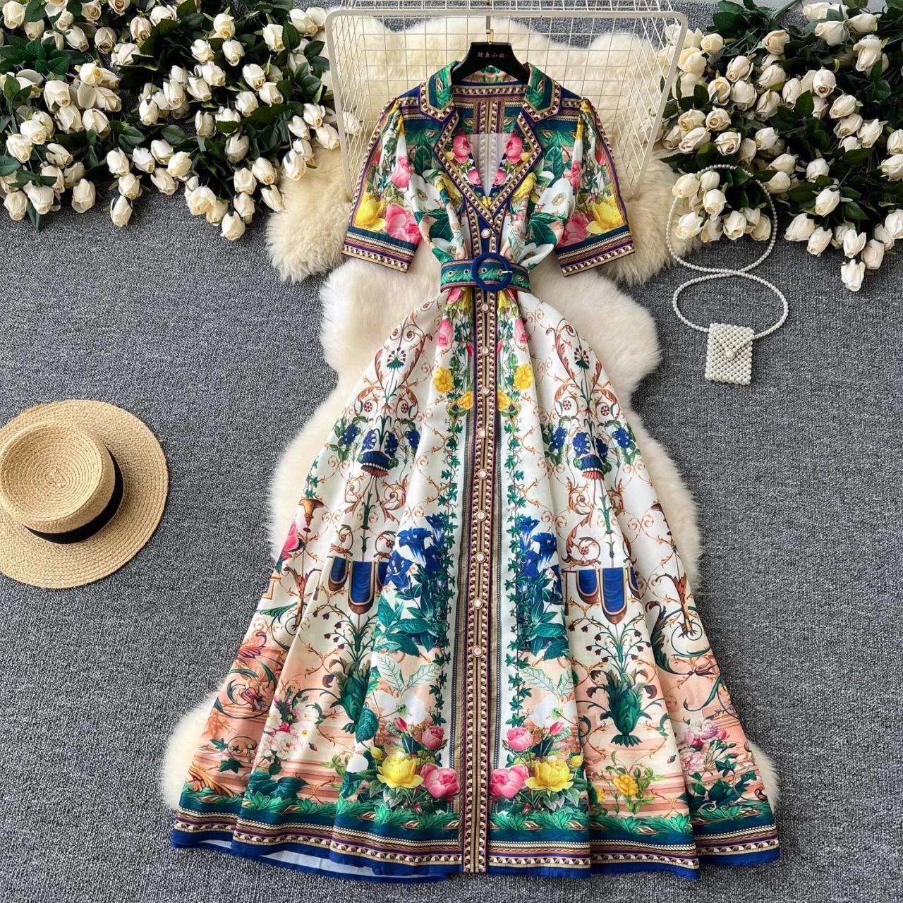 knee length dresses for ladies Morning Harmony Floral Maxi Dress – VICI main image 1