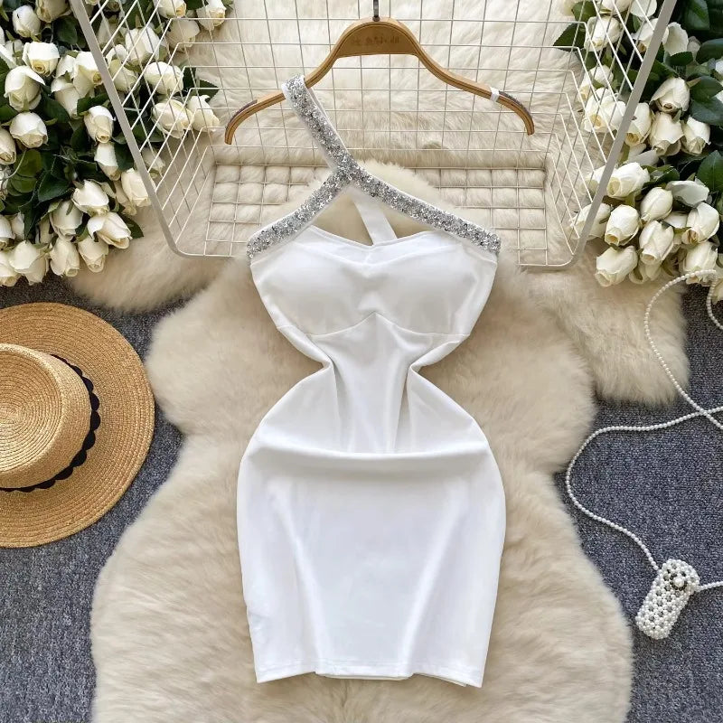 white beaded bodycon dress Say So White Beaded Mini Dress - US 6