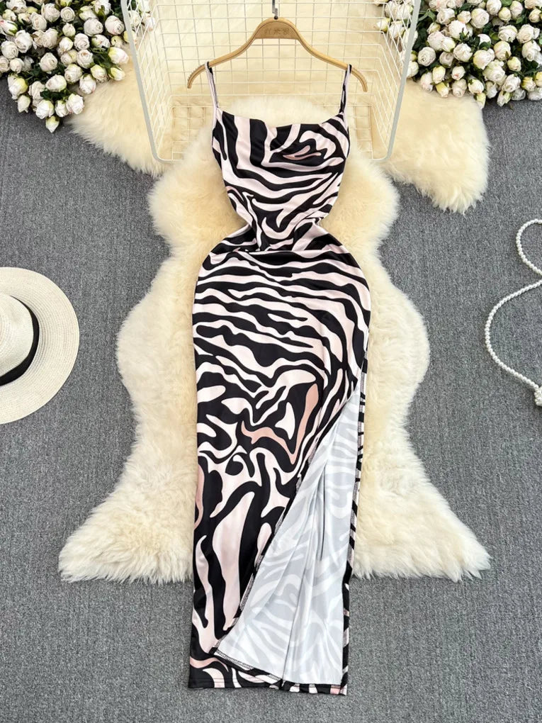 zebra dress bodycon Black Burnout Zebra Print Bodycon Mini Dress main image 0