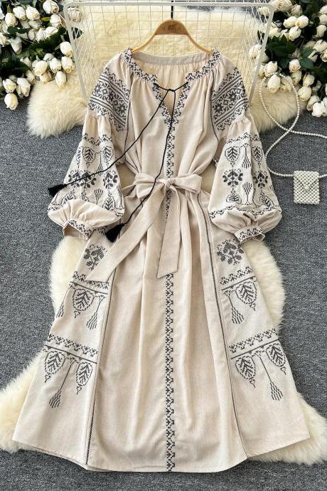 Long Sleeve Beige Bodycon Dress With on Luulla