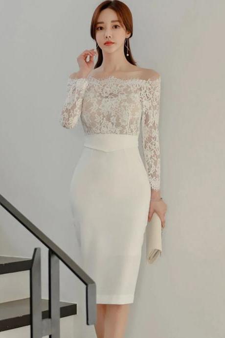 Long Sleeve Beige Bodycon Dress With on Luulla